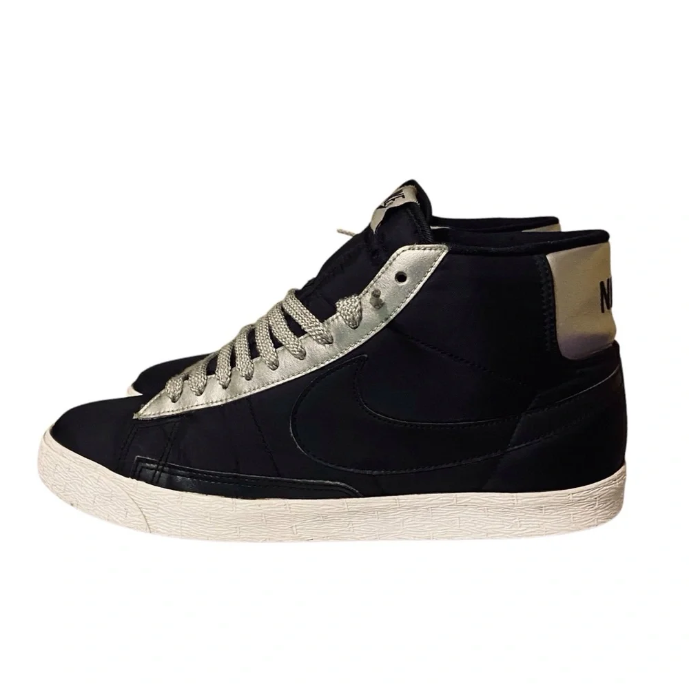 Nike SB Blazer High Black Metallic Silver Size 10 Men’s Shoe 315877-008